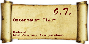 Ostermayer Timur névjegykártya